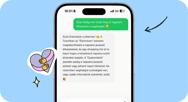 AI edző beszélgetés illusztráció a Tiravitban